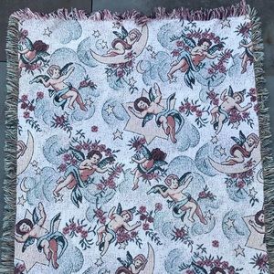 Vintage 80’s Guardian Angel (Cherub) Throw Blanket